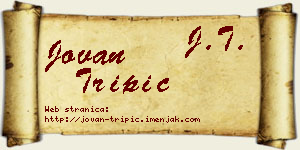 Jovan Tripić vizit kartica